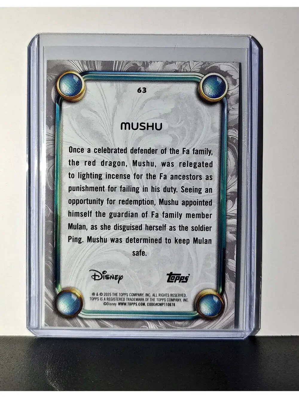 Mushu 2025 Topps Disney Wonder #63 Card Mulan
